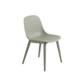 fiber side chair with grey shell and grey wood base by muuto