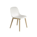 fiber side chair with white shell and oak base by muuto