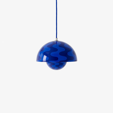 Flowerpot VP1 Pendant Light by &Tradition in Cobalt Blue and Twilight Blue pattern finish.