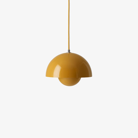 Flowerpot VP1 Pendant Light by &Tradition in Mustard Yellow finish.