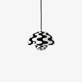 Flowerpot VP1 Pendant Light by &Tradition in Black and White Wave pattern finish.