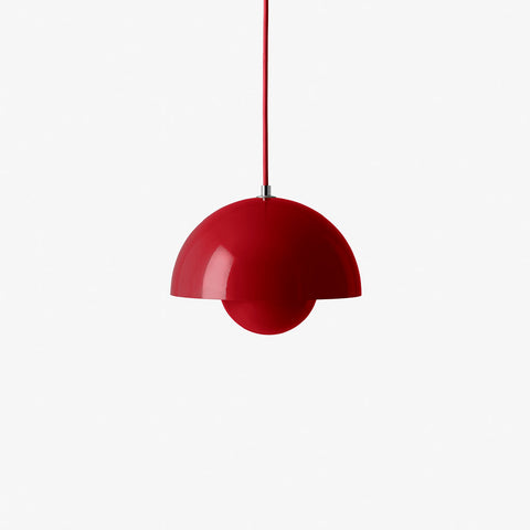Flowerpot VP1 Pendant Light by &Tradition in Vermillion Red finish.