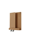 muuto folded shelves, scandinavian desk and office organization in burnt orange