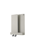 muuto folded shelves, scandinavian desk and office organization in grey 