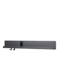 muuto folded shelves, scandinavian desk and office organization in black