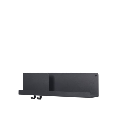 muuto folded shelves, scandinavian desk and office organization in black