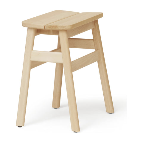 Form & Refine Angle Stool 45, Beech, wooden stool, three-quarter view on white background