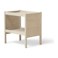 Form & Refine Journal Side Table, White Oak, solid oak side table with magazine slot, three-quarter view on white background