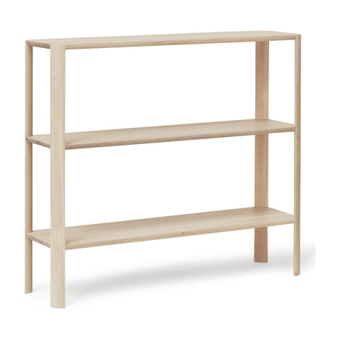 Form & Refine Leaf Shelf 1x3, White Oak, solid oak shelving unit, three-quarter view on white background