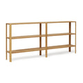Form & Refine Leaf Shelf 2x3, Oak, solid oak shelving unit, three-quarter view on white background