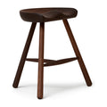 Form & Refine Shoemaker Chair™, No. 49, Smoked Oak, wooden Shoemaker stool, three-quarter view on white background