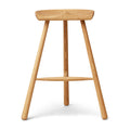 Form & Refine Shoemaker Chair™, No. 68, Oak, wooden Shoemaker stool, three-quarter view on white background