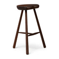 Form & Refine Shoemaker Chair™, No. 68, Smoked Oak, wooden Shoemaker stool, three-quarter view on white background