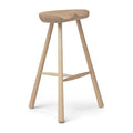 Form & Refine Shoemaker Chair™, No. 68, White Oak, wooden Shoemaker stool, three-quarter view on white background