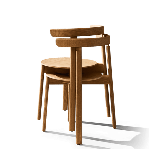 lunar chair in oak stacked by form and refine