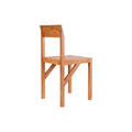 Frama Bracket Chair in Warm Brown Ash, angular ash chair with bracket joint frame, three quarter view on white