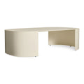 Bug Outdoor Coffee Table by Blu Dot in Ivory powder-coated aluminum, 3/4 front view