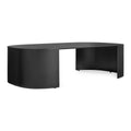Bug Outdoor Coffee Table by Blu Dot in Oblivion powder-coated aluminum, 3/4 front view