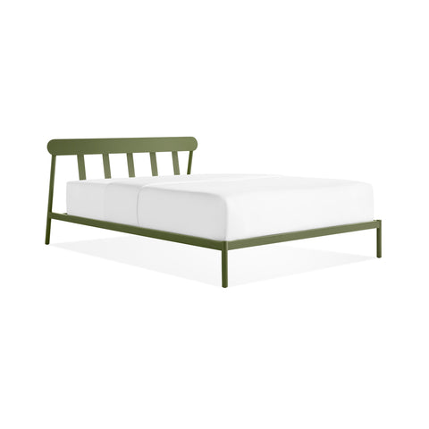 modern Goodie Bed, full powder coated steel bed frame by blu dot in olive