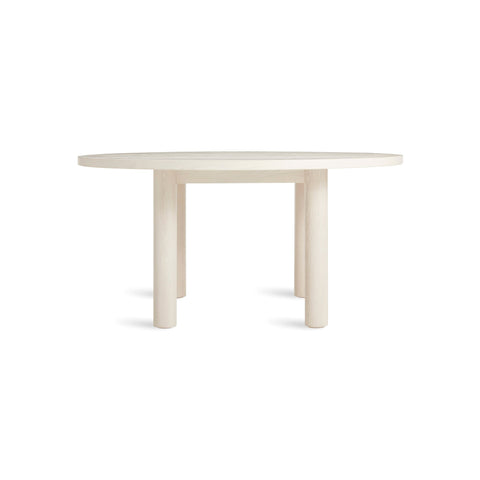 Good Times Round Dining Table by Blu Dot in Whitewashed Ash, low front view