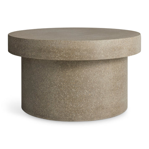 Hunky Dory Coffee Table by Blu Dot in Mushroom Terrazzo, hand-finished cement and stone, front view