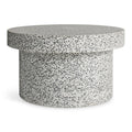 Hunky Dory Coffee Table by Blu Dot in White Terrazzo, hand-finished cement and stone, front view