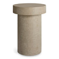 Hunky Dory Tall Side Table by Blu Dot in Mushroom Terrazzo, hand-finished cement and stone, front view