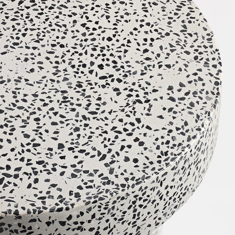 Hunky Dory Tall Side Table by Blu Dot, White Terrazzo surface texture detail