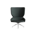 Heads Up Swivel Lounge Chair by Blu Dot in Maharam Messenger In Everglade, low front view
