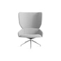 Heads Up Swivel Lounge Chair by Blu Dot in Gabro Light Grey, low front view