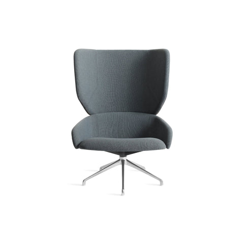Heads Up Swivel Lounge Chair by Blu Dot in Maharam Mode In Machine, low front view