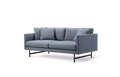 scandinavian sofa with blue fabric and black metal legs by fredericia furniture 