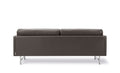 scandinavian sofa with brown leather and chrome frame by fredericia furniture 