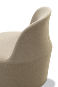 Close up of Gomo Lounge Chair backrest seam and upholstery detail in beige.
