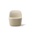 Front view of beige Gomo Lounge Chair on a swivel base, studio cutout.