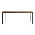 Hold Tight 76" Outdoor Dining Table by Blu Dot in Teak / Carbon, front view