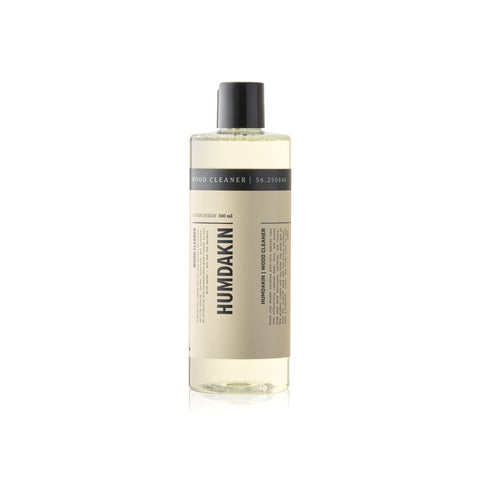 Humdakin Wood Cleaner, wood furniture and floor cleaner concentrate, 500 ml bottle with black cap on white background