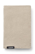 Humdakin Knitted Kitchen Towel, Light Stone, organic cotton tea towel, folded flat showing the knit texture on white background