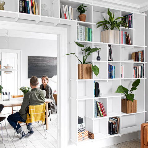 Danish Modern Interior with Wooden Planters