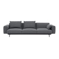 muuto in situ sofa 3 seater in ocean 80 upholstery and black frame