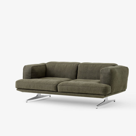Inland AV22 Sofa by &Tradition with clay upholstery and polished aluminium base