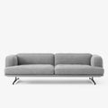Inland AV23 3 seater sofa by &Tradition in Hallingdal 130 grey fabric, front view