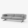 Inland AV23 3 seater sofa by &Tradition in Hallingdal 130 grey fabric, angled side view