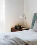 minimalist modern white table lamp for bedside table