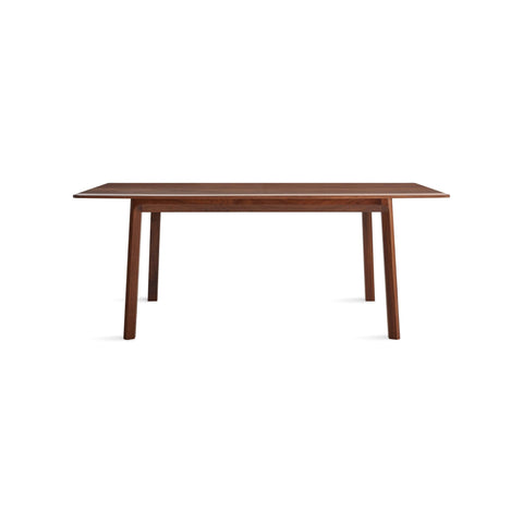 Keeps Dining Table by Blu Dot with Walnut legs, low front view