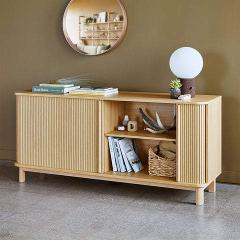 ledger sideboard in vintage oak designed by gus modern