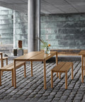 burnt orange outdoor scandinavian dining table by muuto 