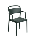 linear steel armchair by muuto in dark green