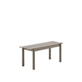 Muuto Linear Steel Bench 110 cm in taupe, compact Scandinavian outdoor seating