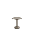 Muuto Linear Steel Coffee Table round 47 cm in taupe, Scandinavian outdoor side table